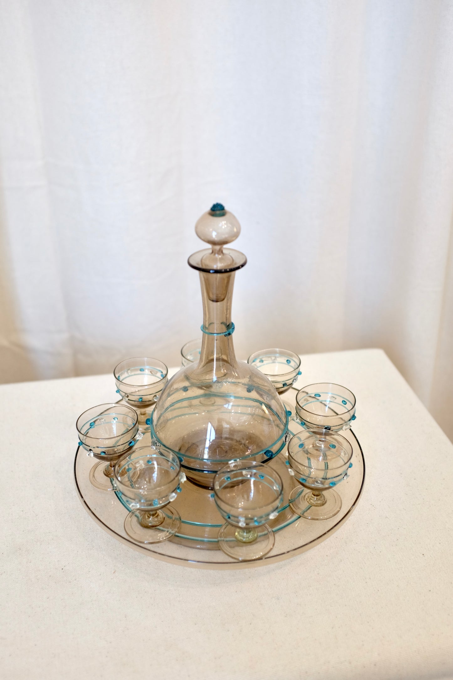 Murano Glass 8 Cordial and Decanter Set