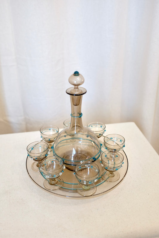 Murano Glass 8 Cordial and Decanter Set