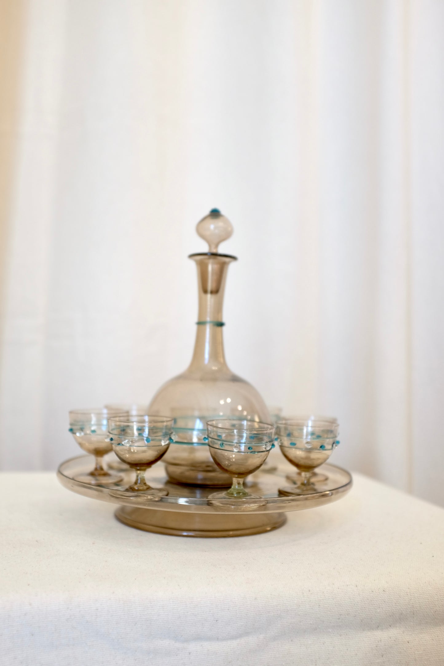 Murano Glass 8 Cordial and Decanter Set