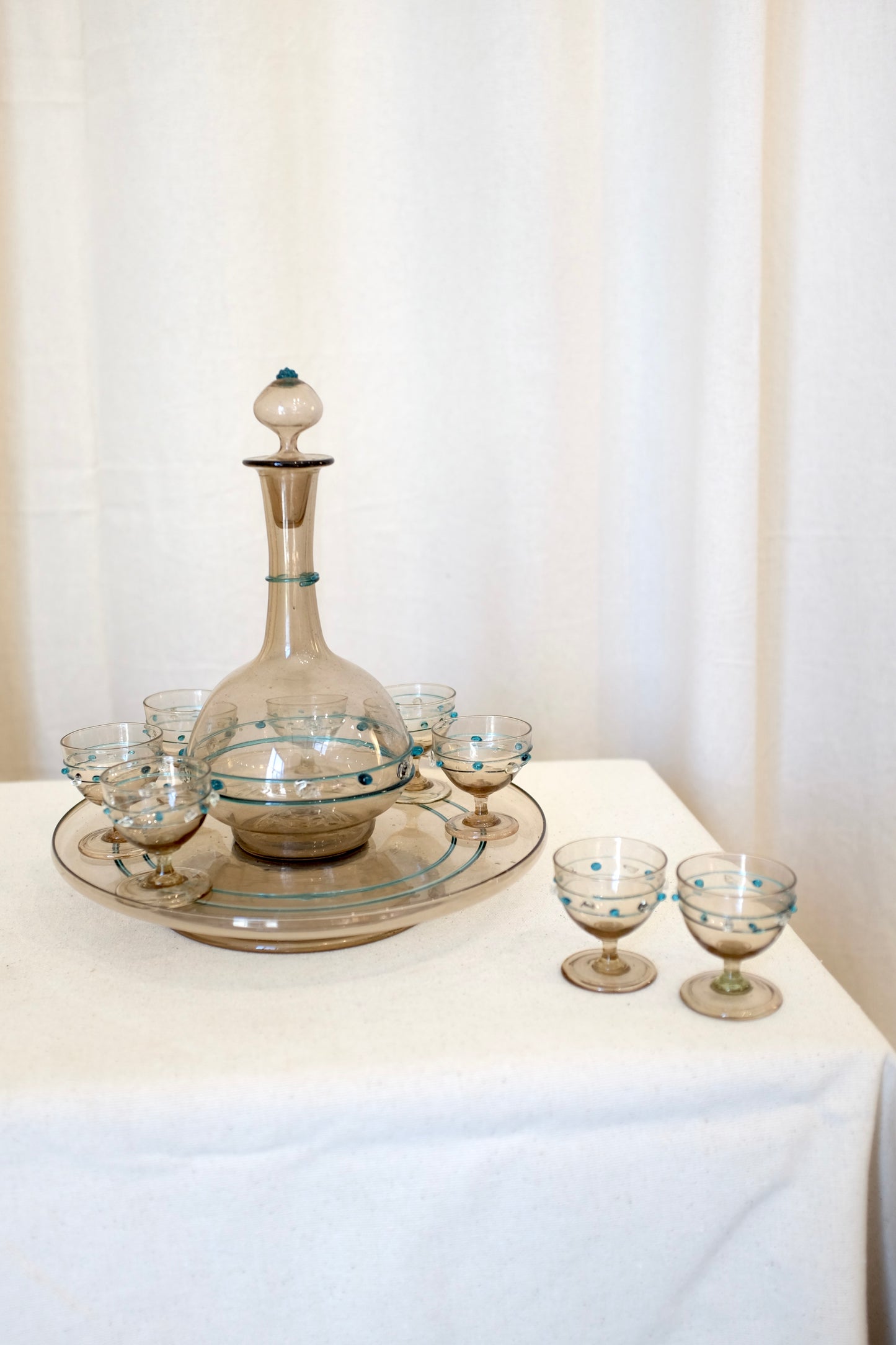 Murano Glass 8 Cordial and Decanter Set