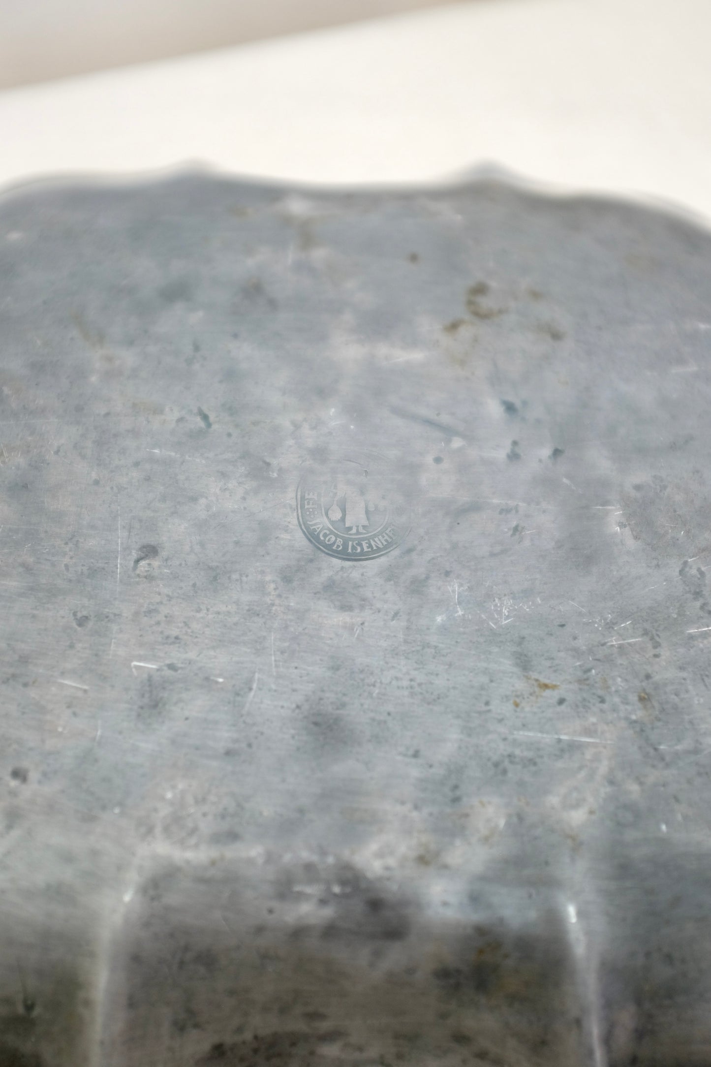 Scalloped Pewter Platter, Jacob Isenheim