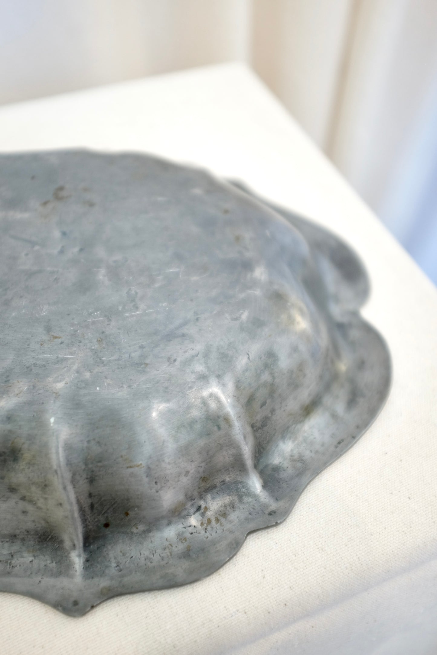 Scalloped Pewter Platter, Jacob Isenheim