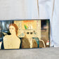 Painting on Tile of Angel and Men on the Subway