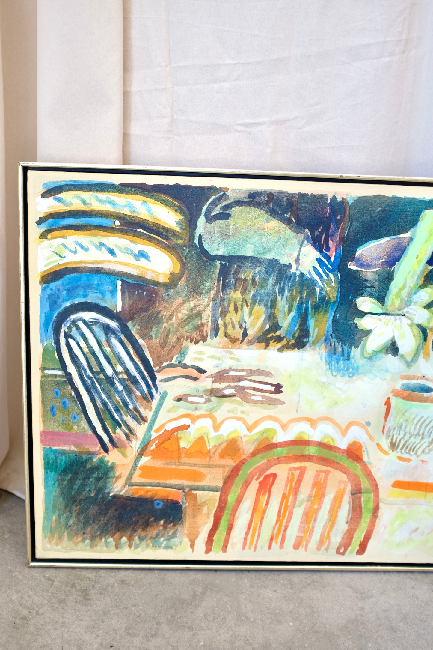 "Plant Feeding", Acrylic Painting, Joseph Shepler, 1980