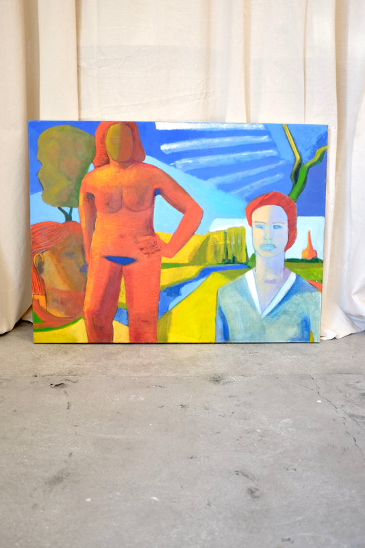 Large Colorful Nude Painting, Jan Carl ter Wheele, 1998