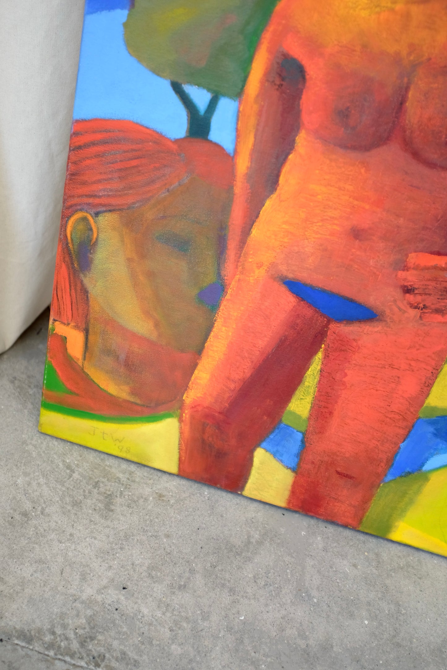 Large Colorful Nude Painting, Jan Carl ter Wheele, 1998