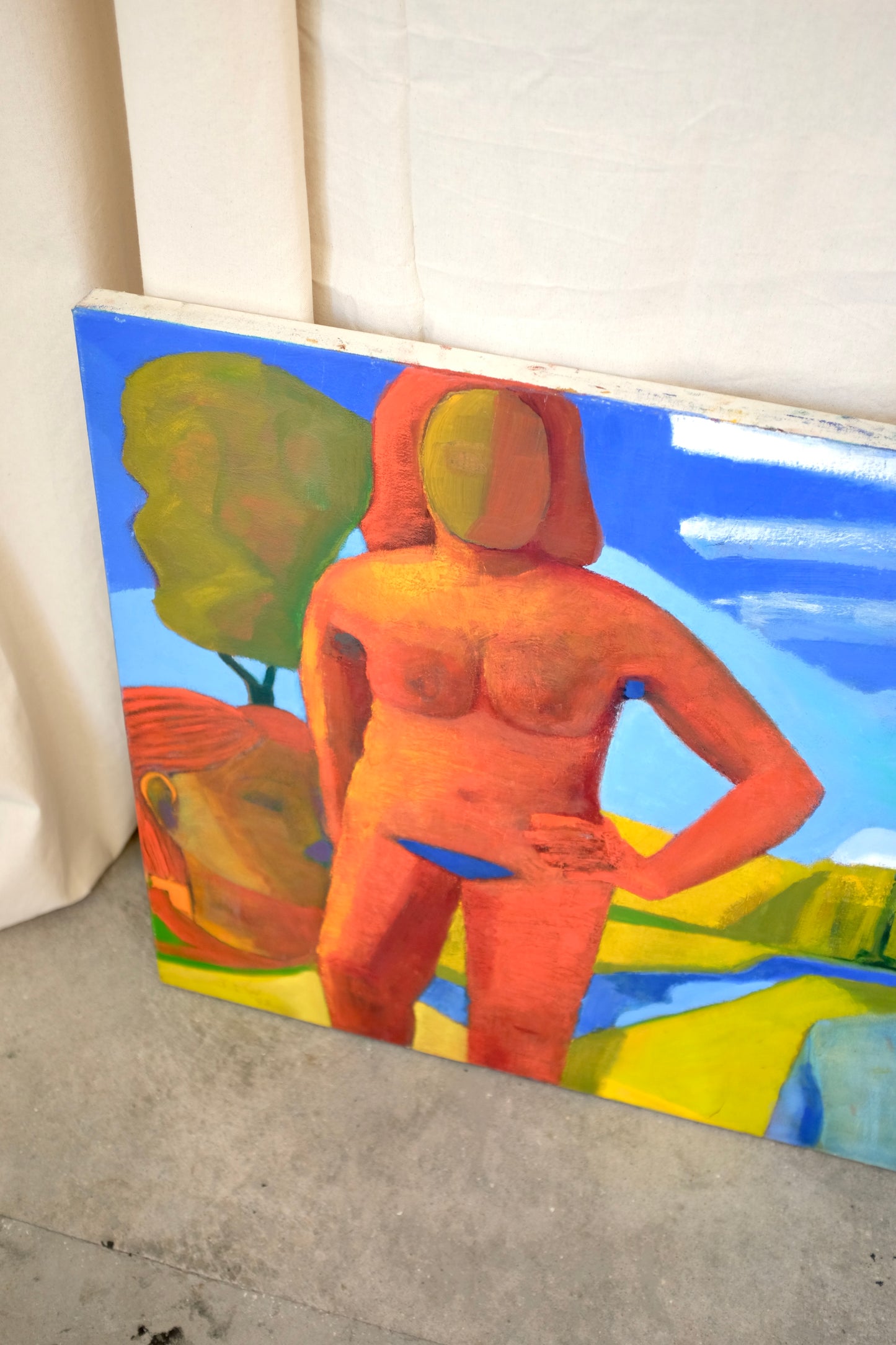 Large Colorful Nude Painting, Jan Carl ter Wheele, 1998