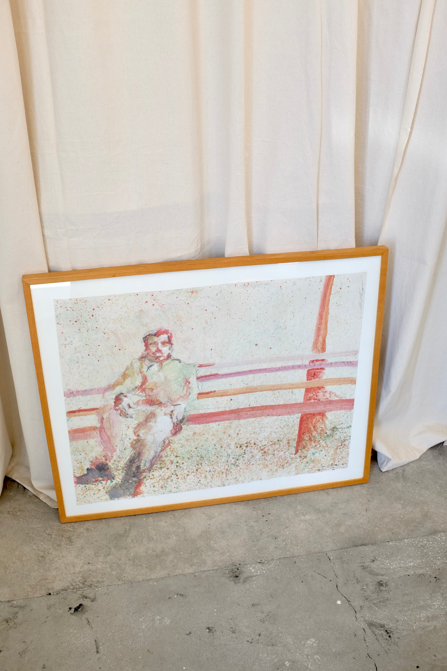 "On the Bench Schenley Park", Watercolor Painting, Peter Wargo, 1983