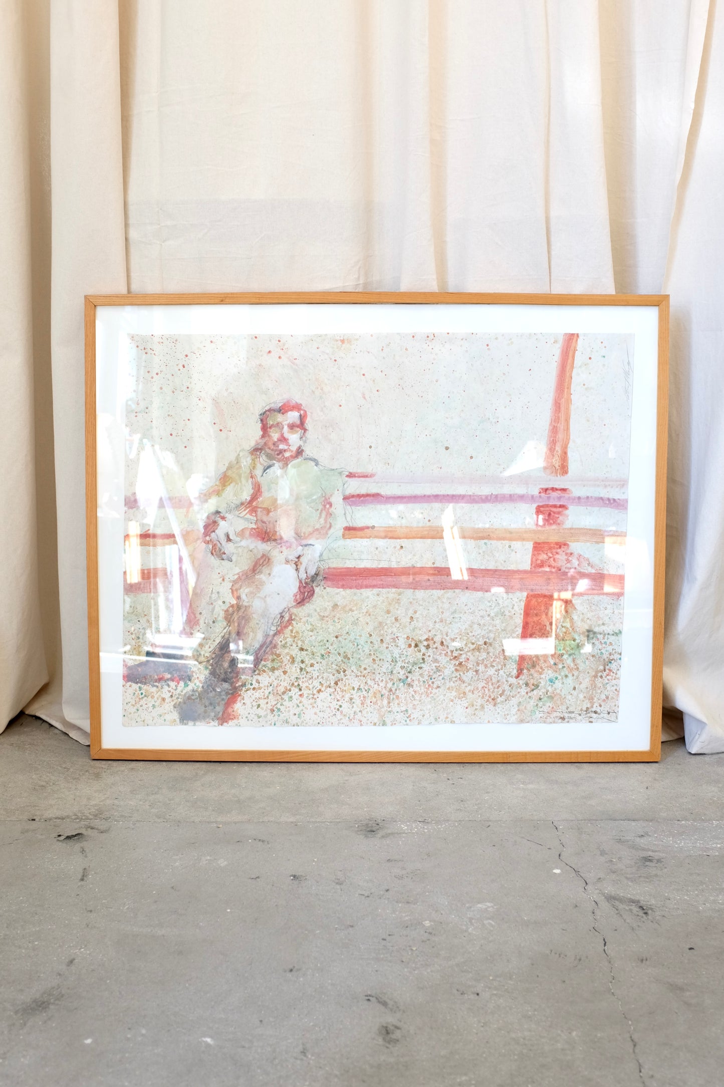 "On the Bench Schenley Park", Watercolor Painting, Peter Wargo, 1983