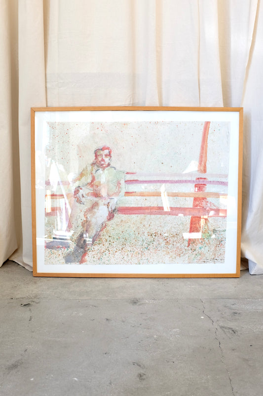 "On the Bench Schenley Park", Watercolor Painting, Peter Wargo, 1983