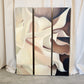 Triptych Floral Painting, "brugmansia", by David Kerstetter