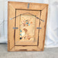 Framed Portrait of Woman on Green, Oil on Plywood