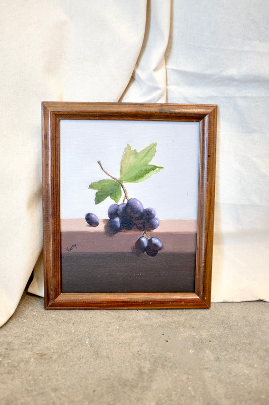Small Still Life Painting of Grapes