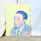 Portrait of a Man on Yellow Field
