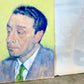 Portrait of a Man on Yellow Field
