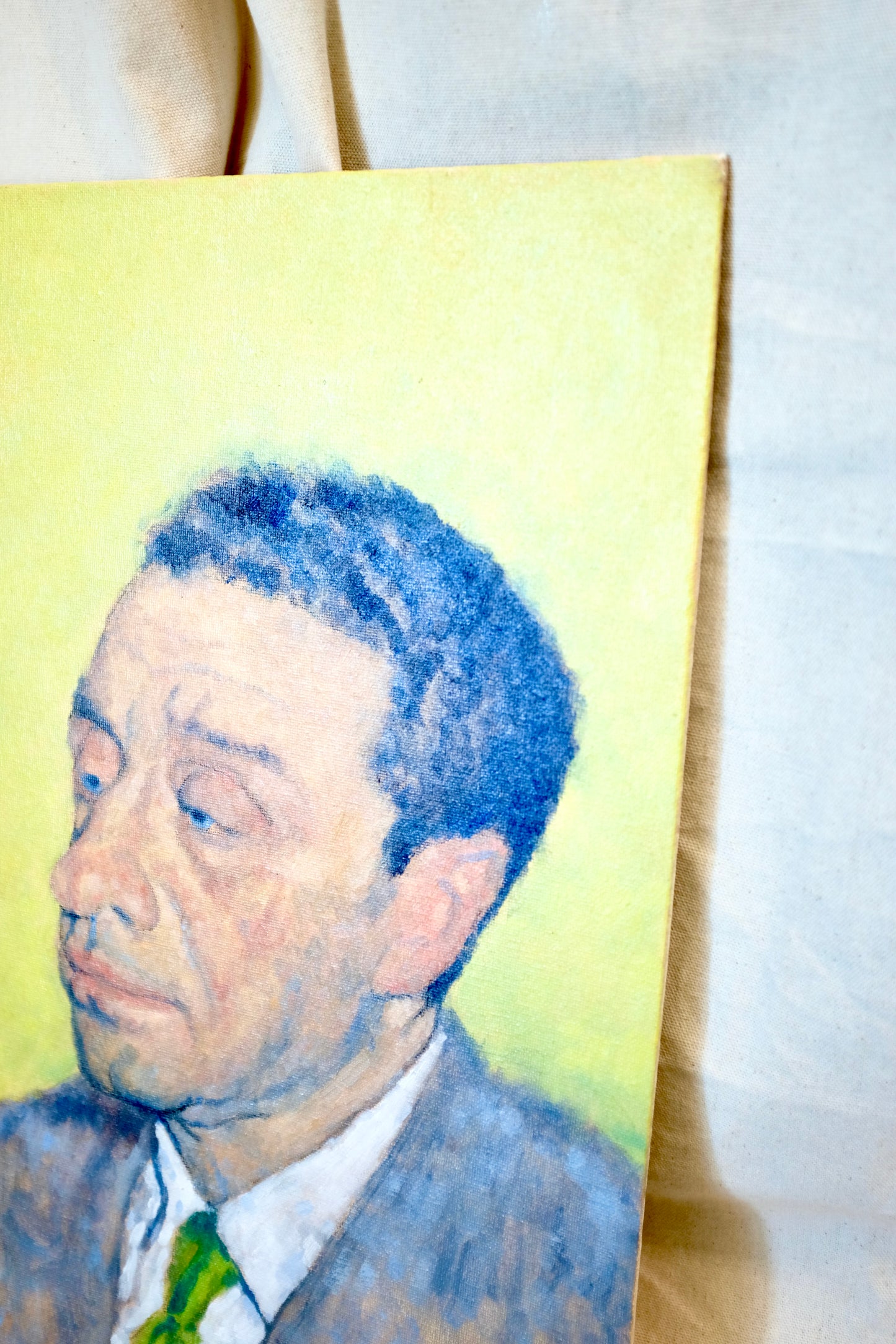 Portrait of a Man on Yellow Field