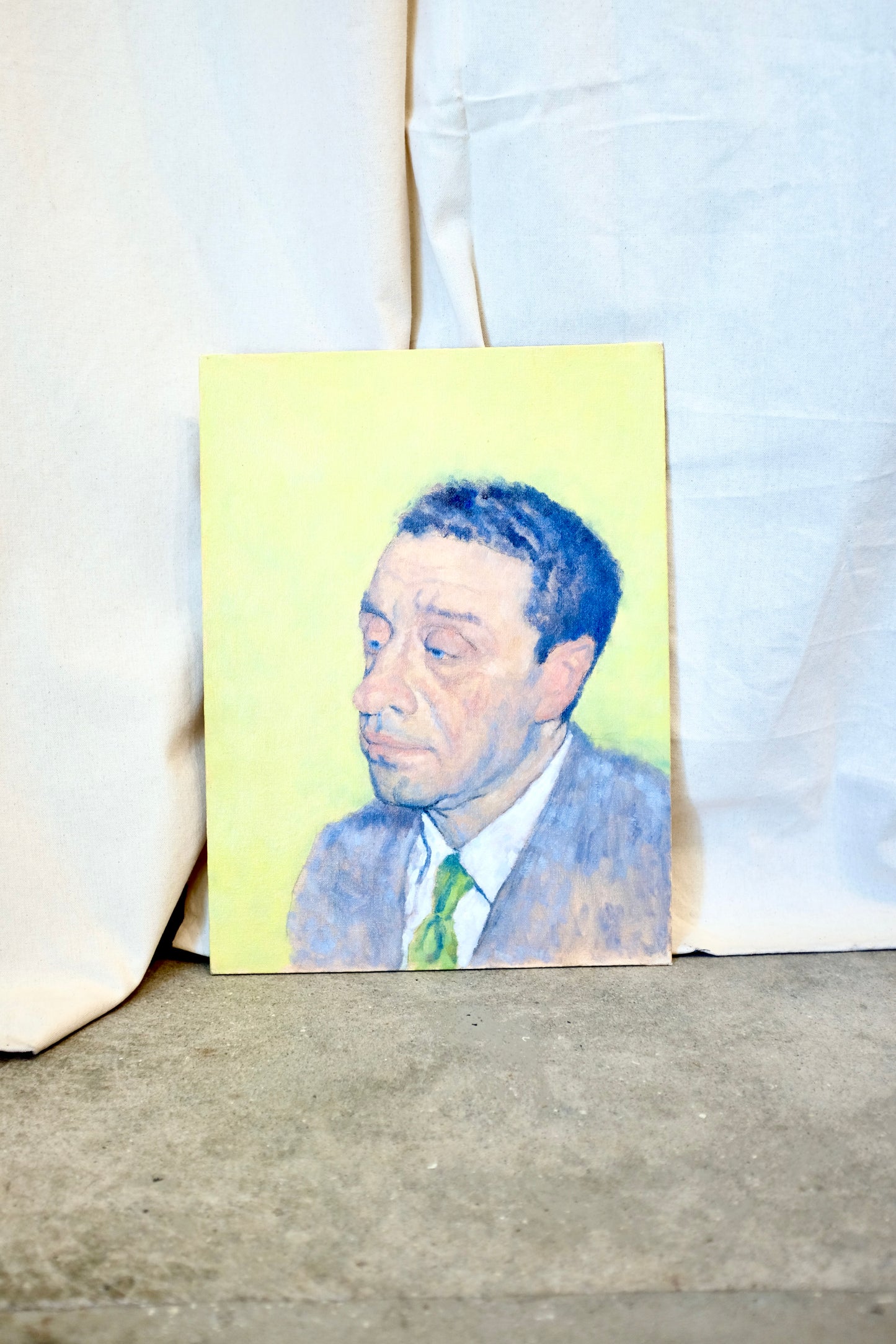 Portrait of a Man on Yellow Field