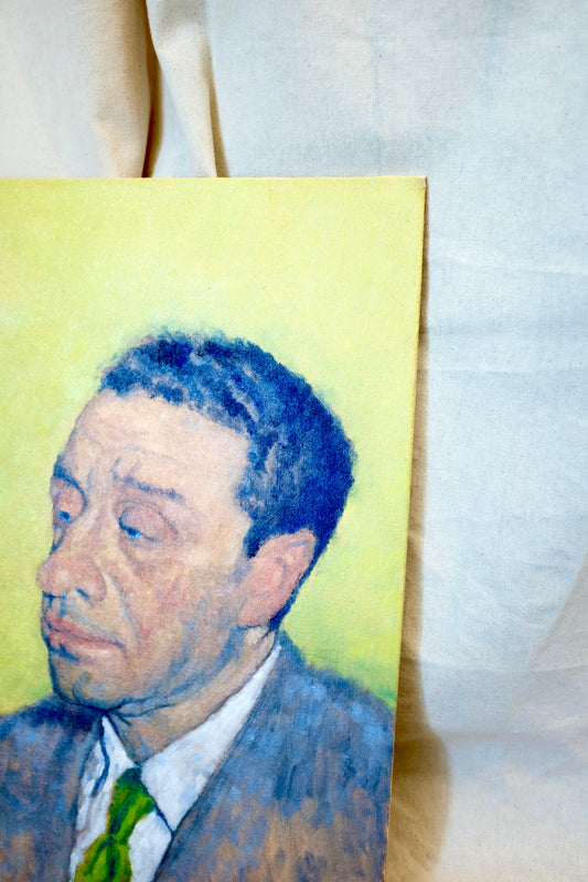 Portrait of a Man on Yellow Field