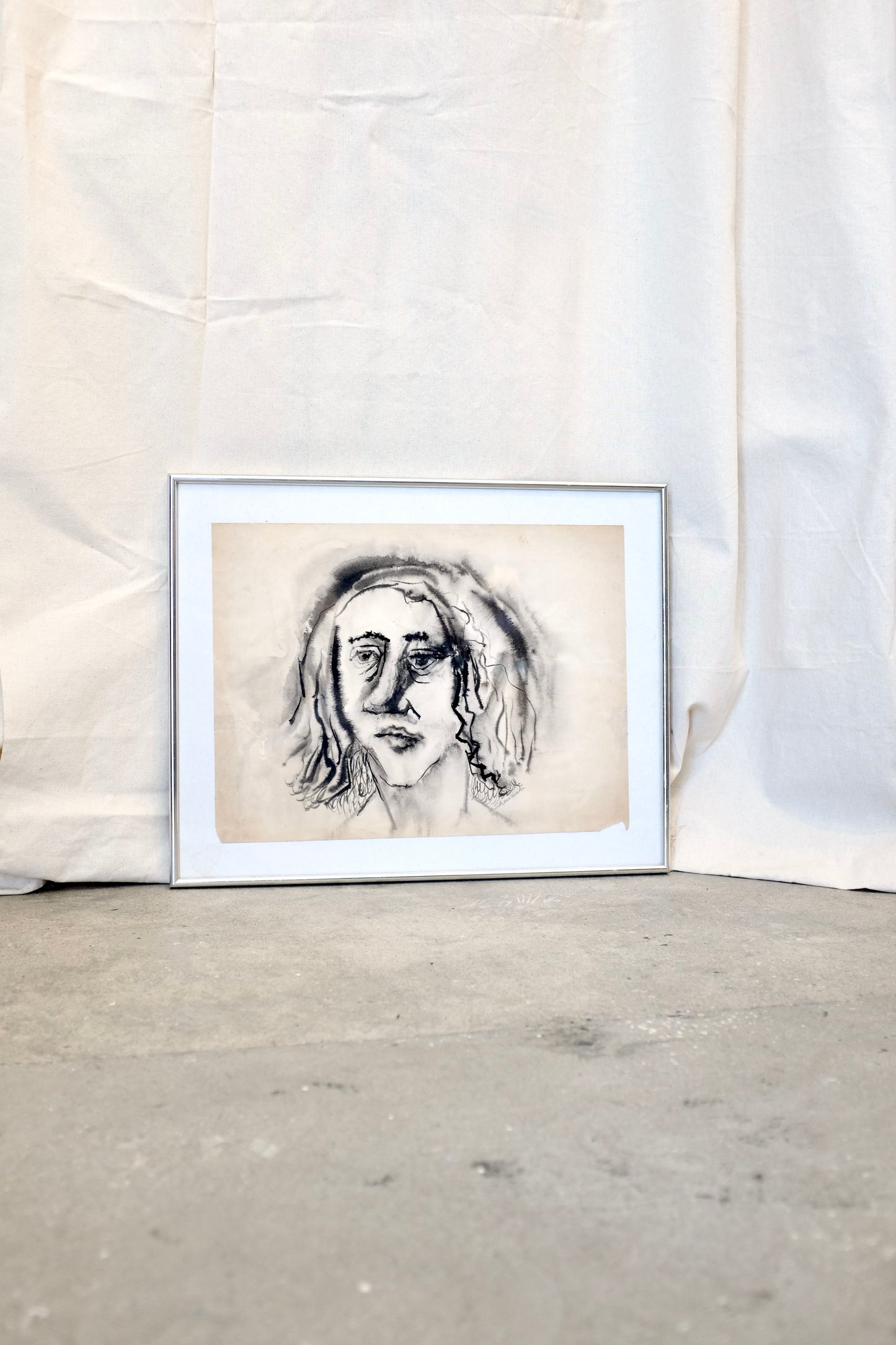 Sara Wash, Framed Drawing by Ed Shewmake