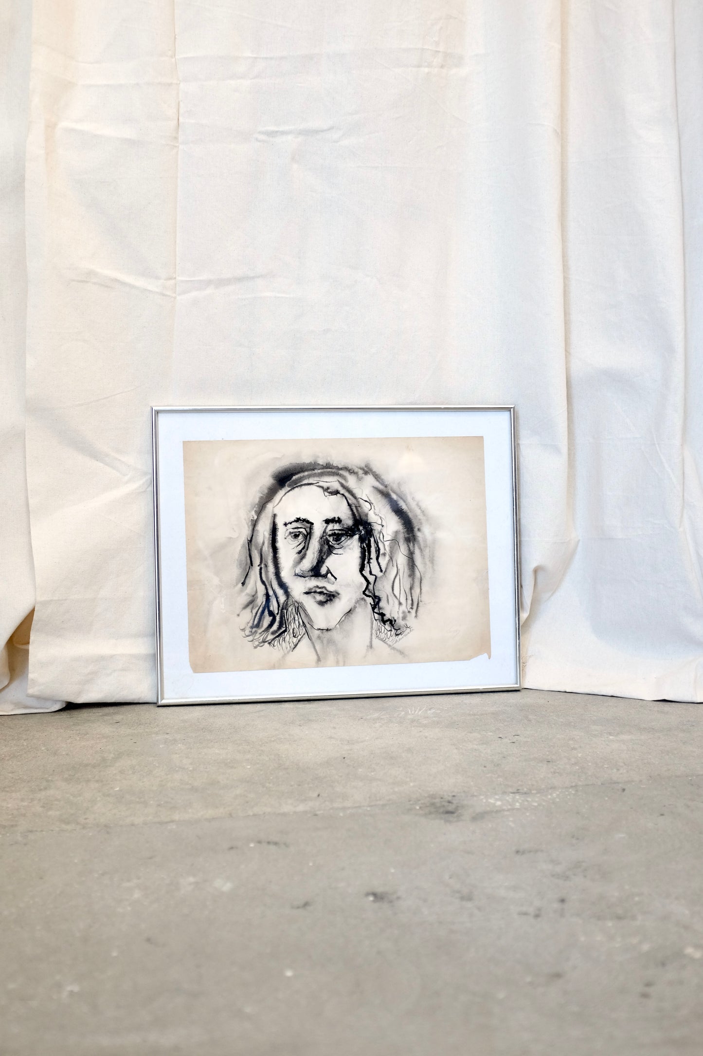 Sara Wash, Framed Drawing by Ed Shewmake