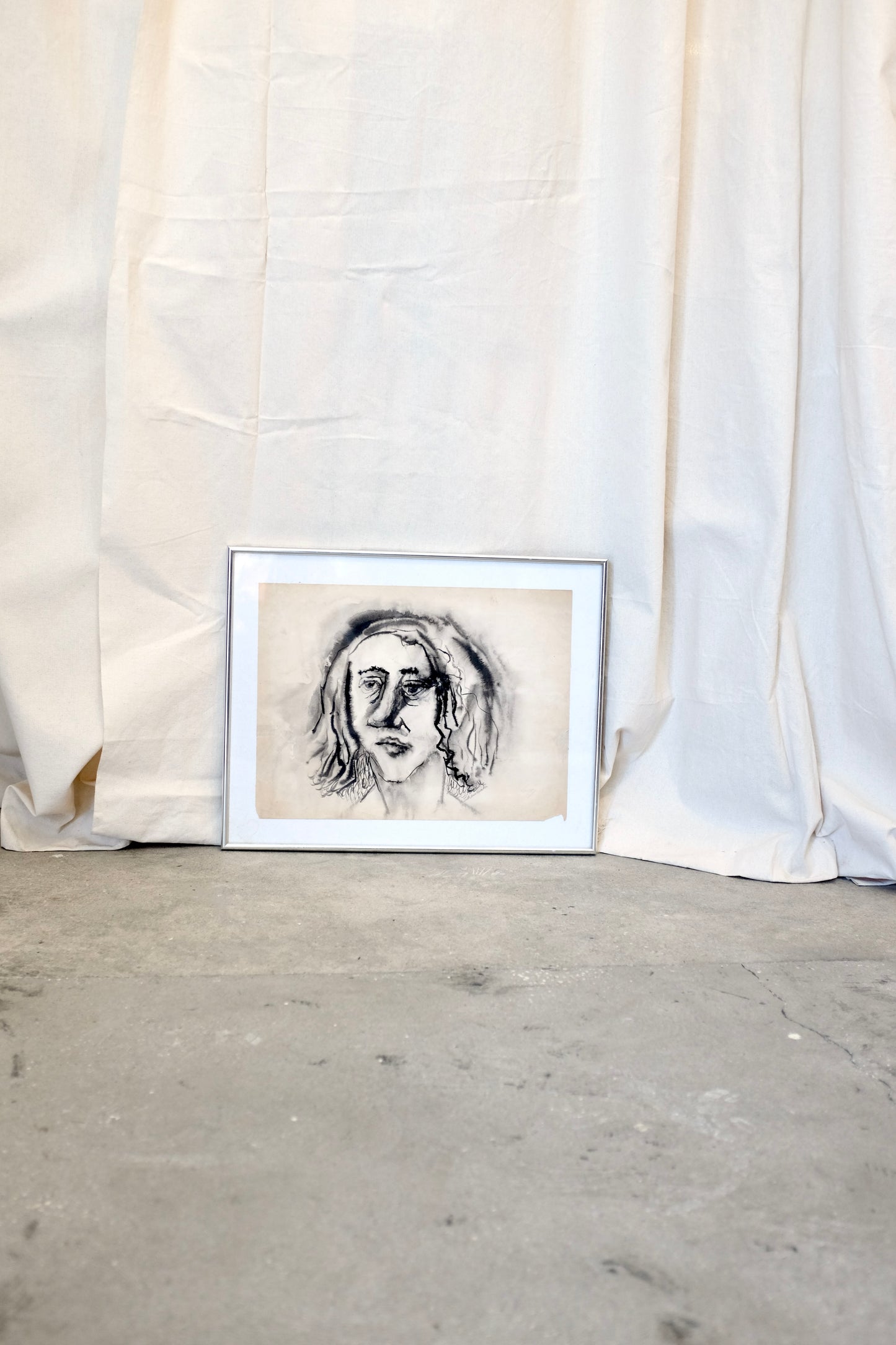Sara Wash, Framed Drawing by Ed Shewmake