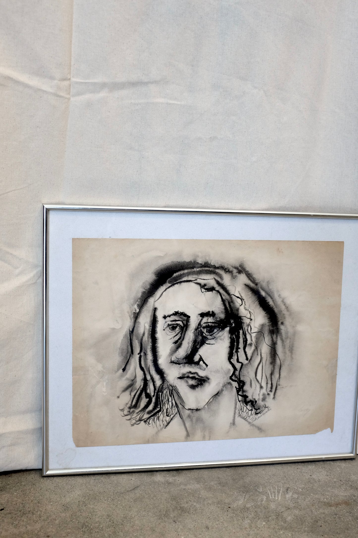 Sara Wash, Framed Drawing by Ed Shewmake