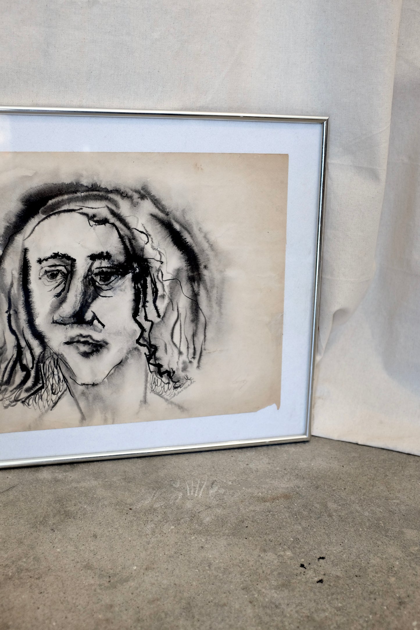 Sara Wash, Framed Drawing by Ed Shewmake