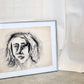 Sara Wash, Framed Drawing by Ed Shewmake