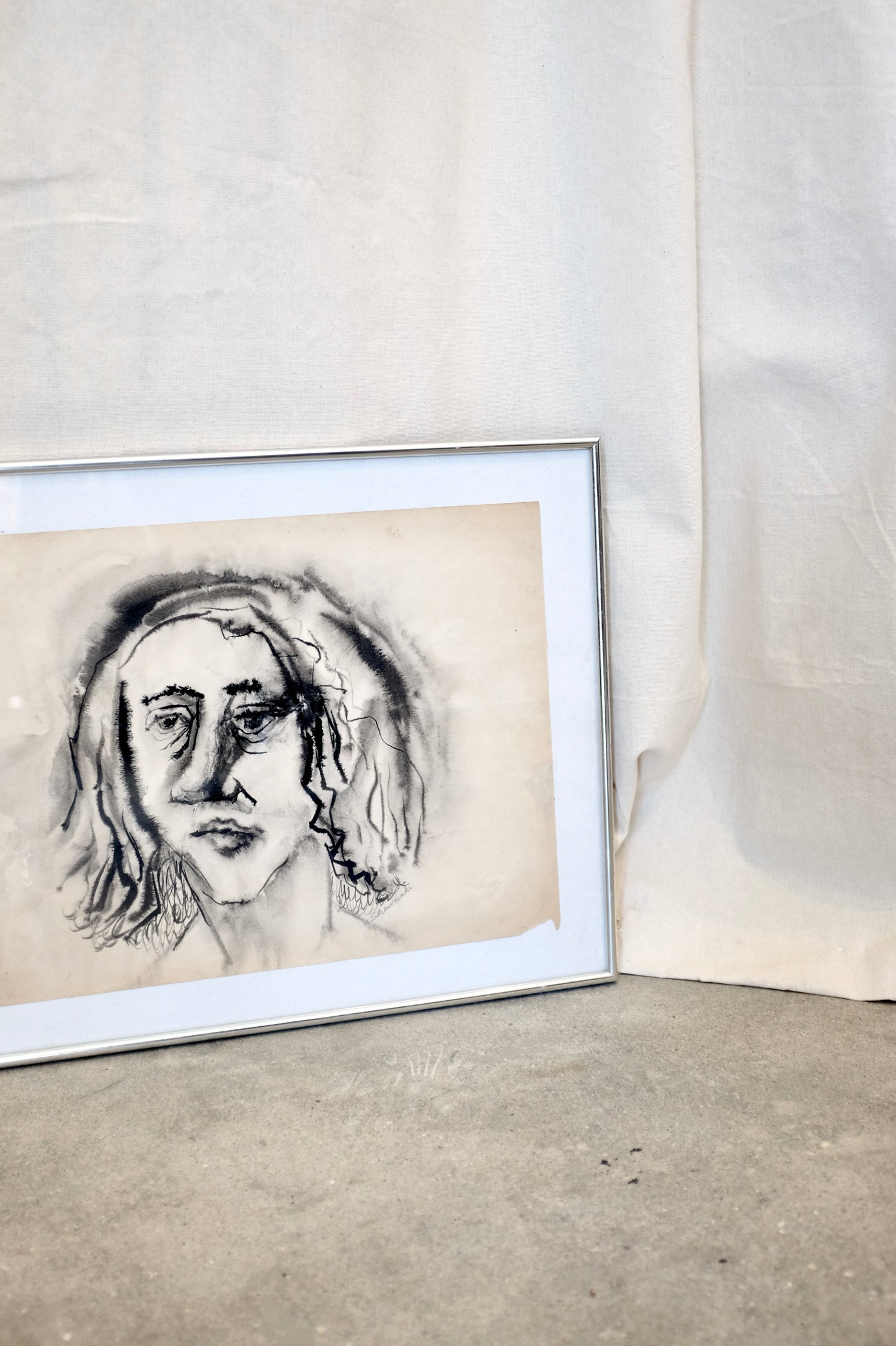Sara Wash, Framed Drawing by Ed Shewmake