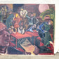 Colorful Bar Scene Painting on Board