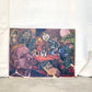 Colorful Bar Scene Painting on Board