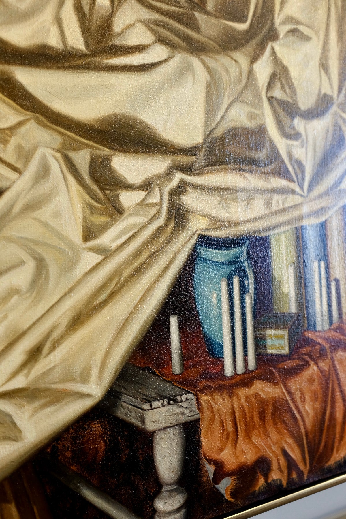 "A Still Life in Satin", Trompe l'Oeil Painting, Paul Gorka