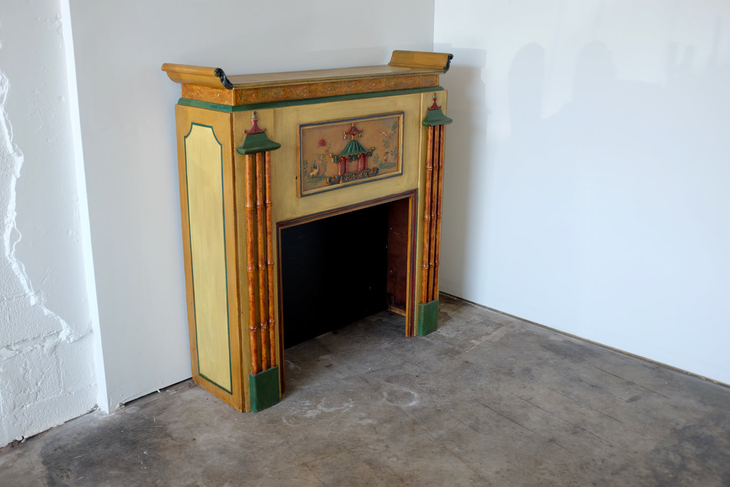 Chinoiserie Faux Fireplace Mantle