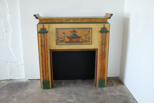 Chinoiserie Faux Fireplace Mantle