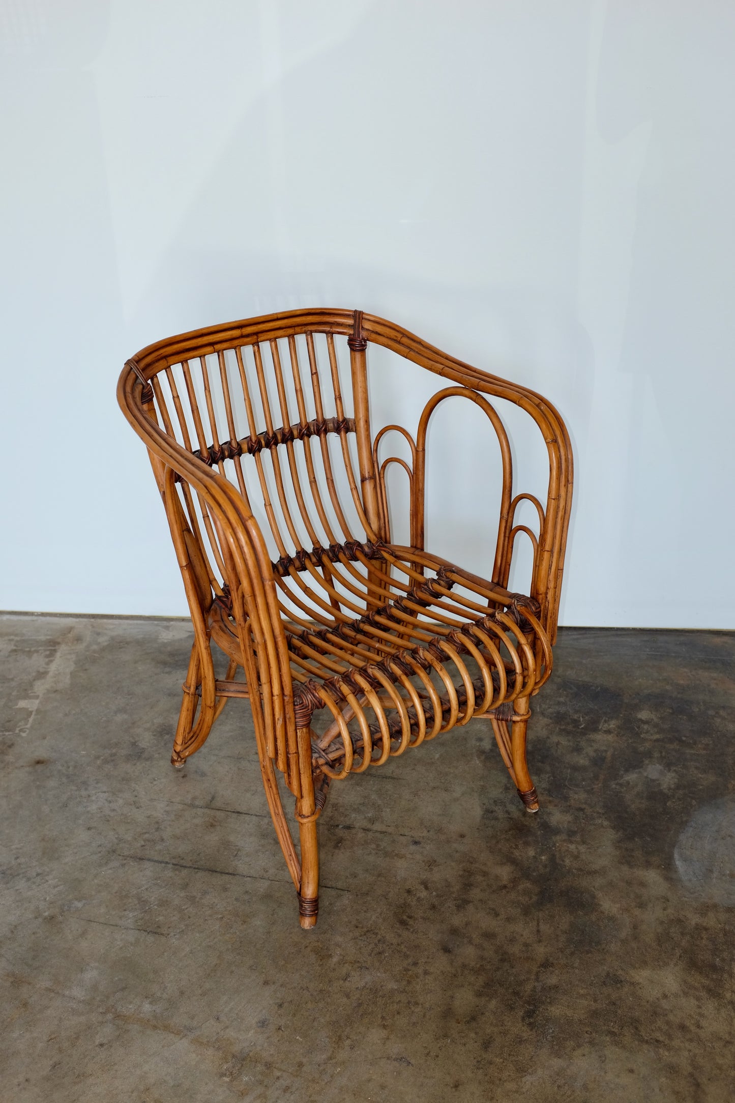 Curved Bamboo Arm Chair