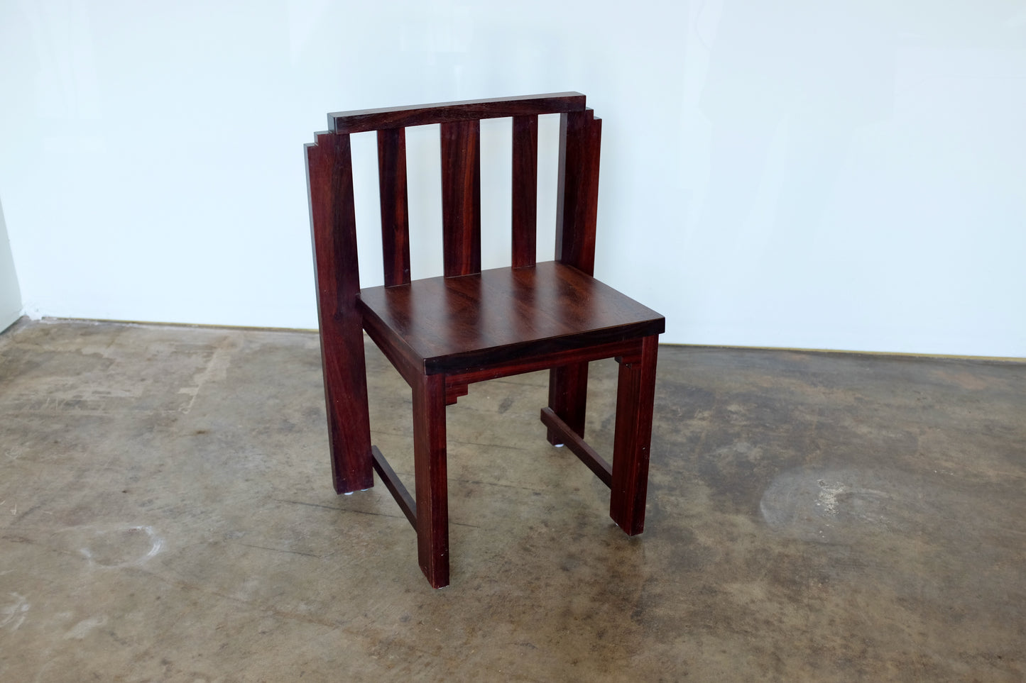 Chinese Elmwood Angular Chair
