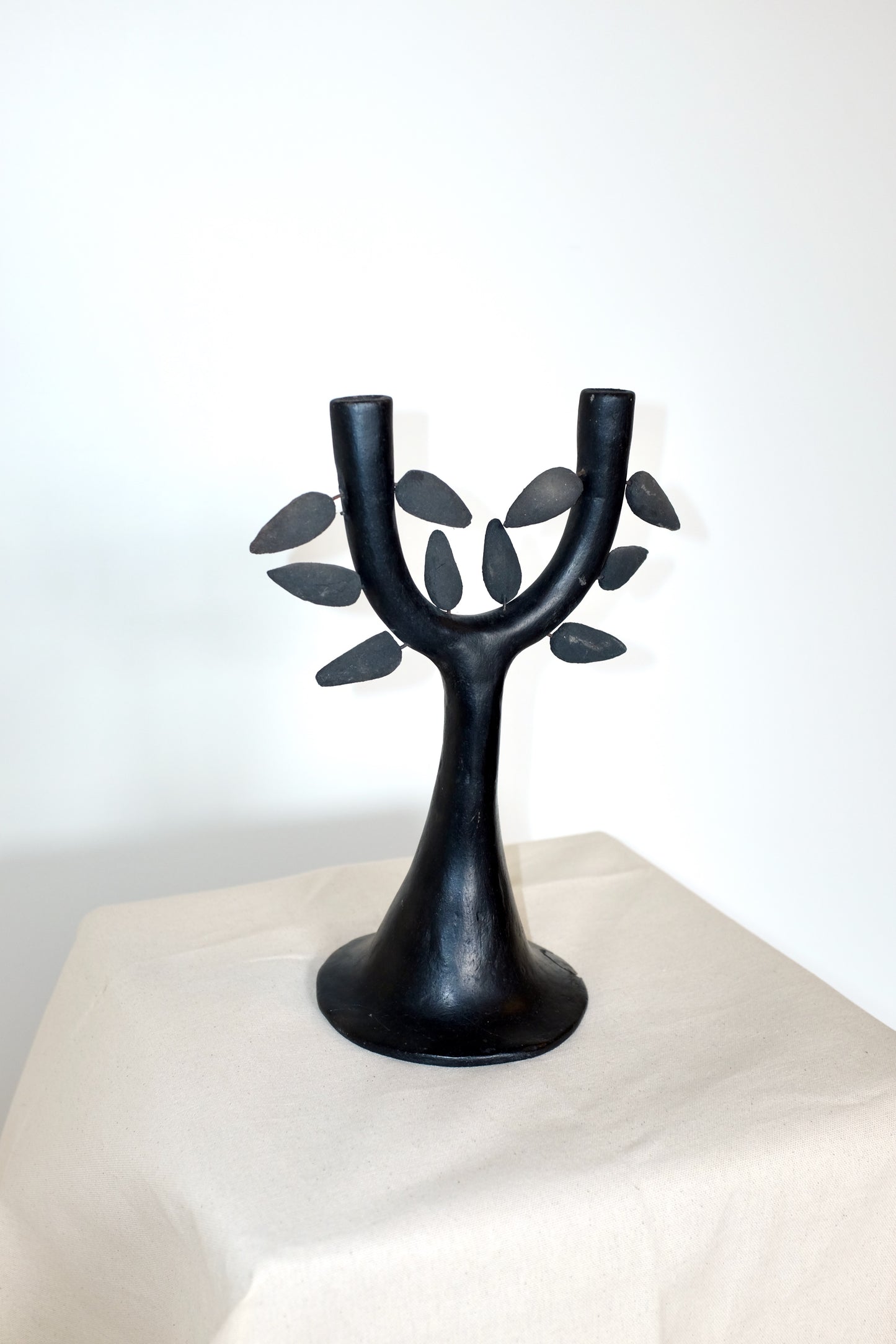 Oaxacan Black Pottery Tree Form Candelabra