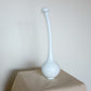 White Handblown Glass Teeter Vase