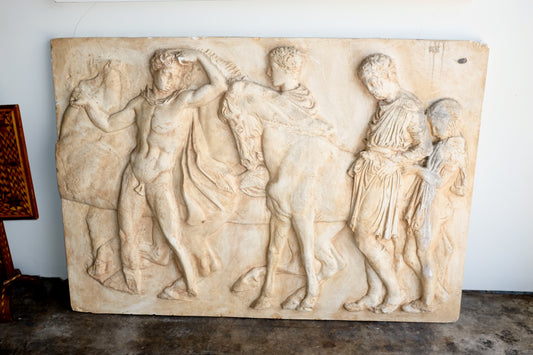Large Vintage Plaster Parthenon Bas-relief