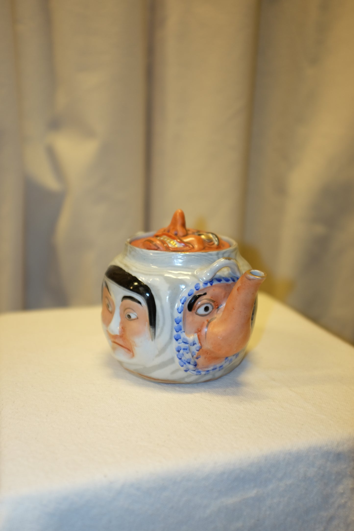 Japanese Porcelain Banko Face Teapot