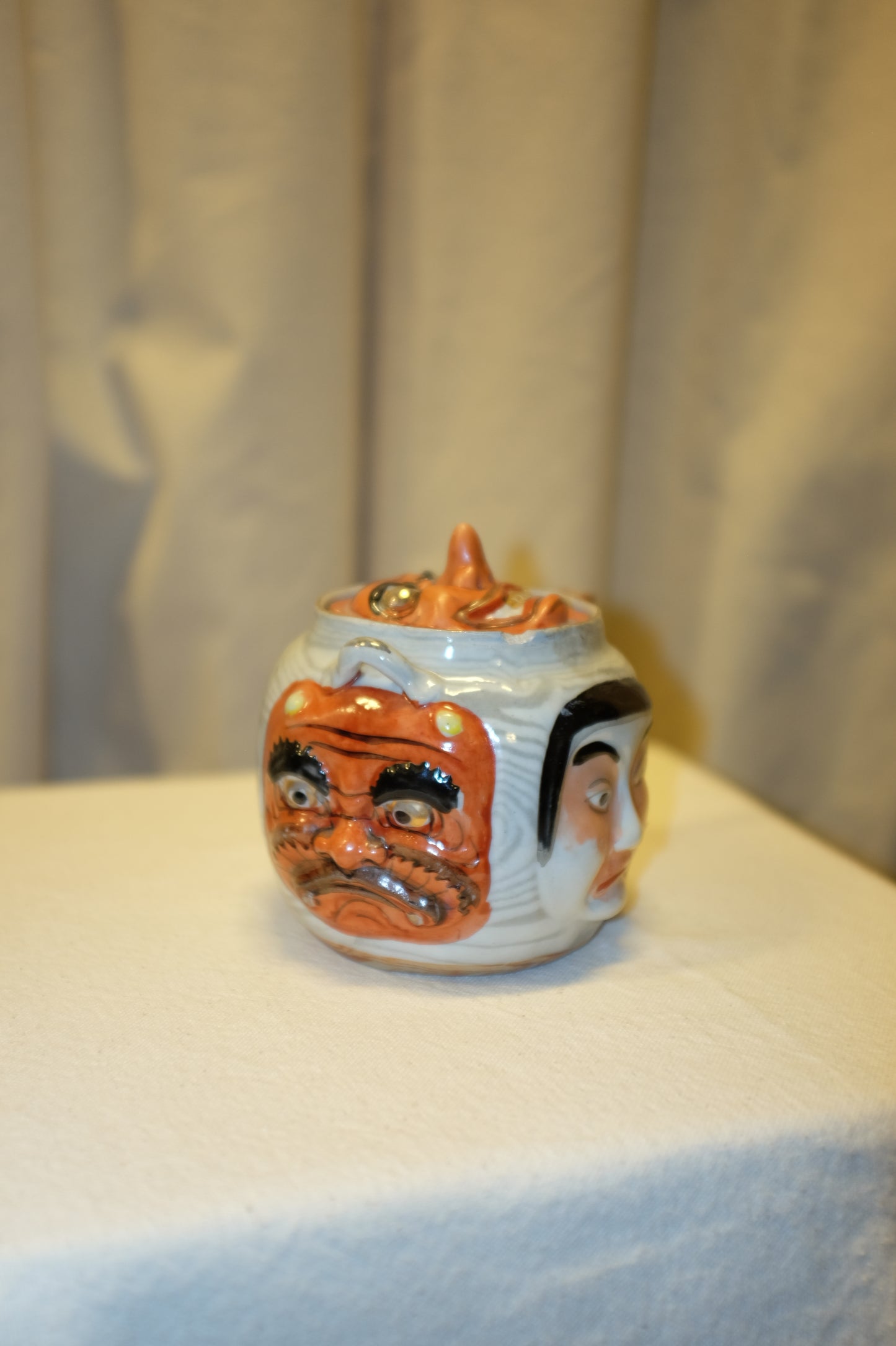 Japanese Porcelain Banko Face Teapot