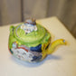 Japanese Porcelain Banko Face Teapot, Green