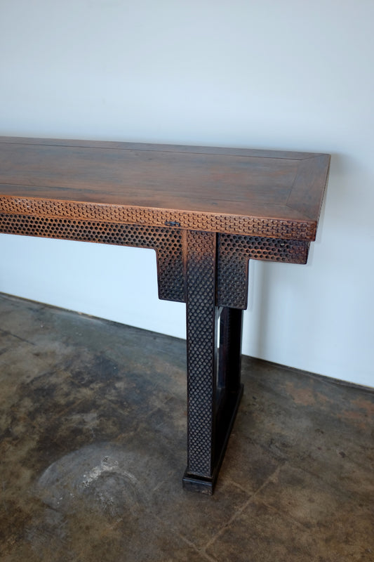 Antique Perforated Carved Chinese Console Table