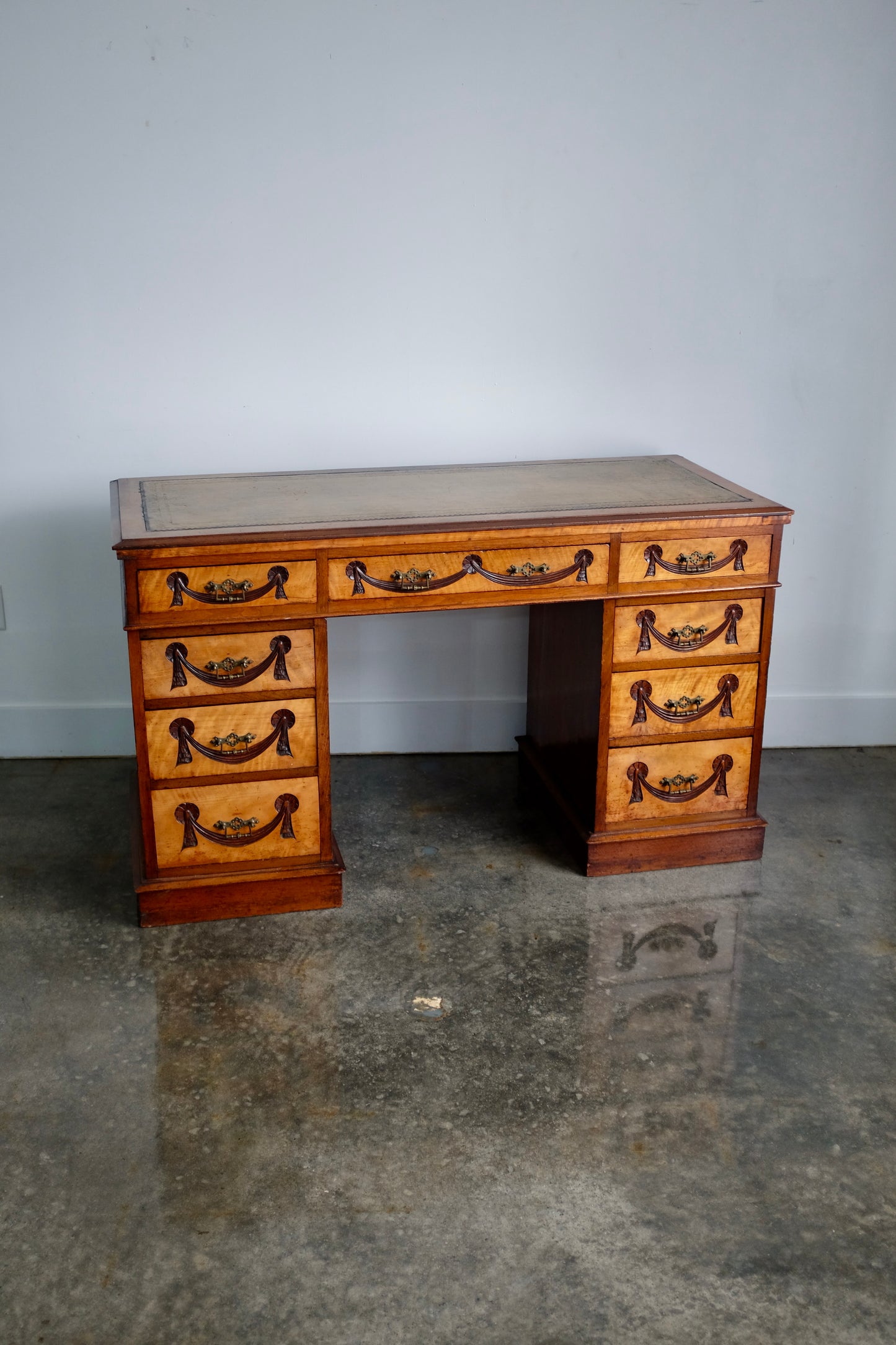 English Double Pedestal Desk