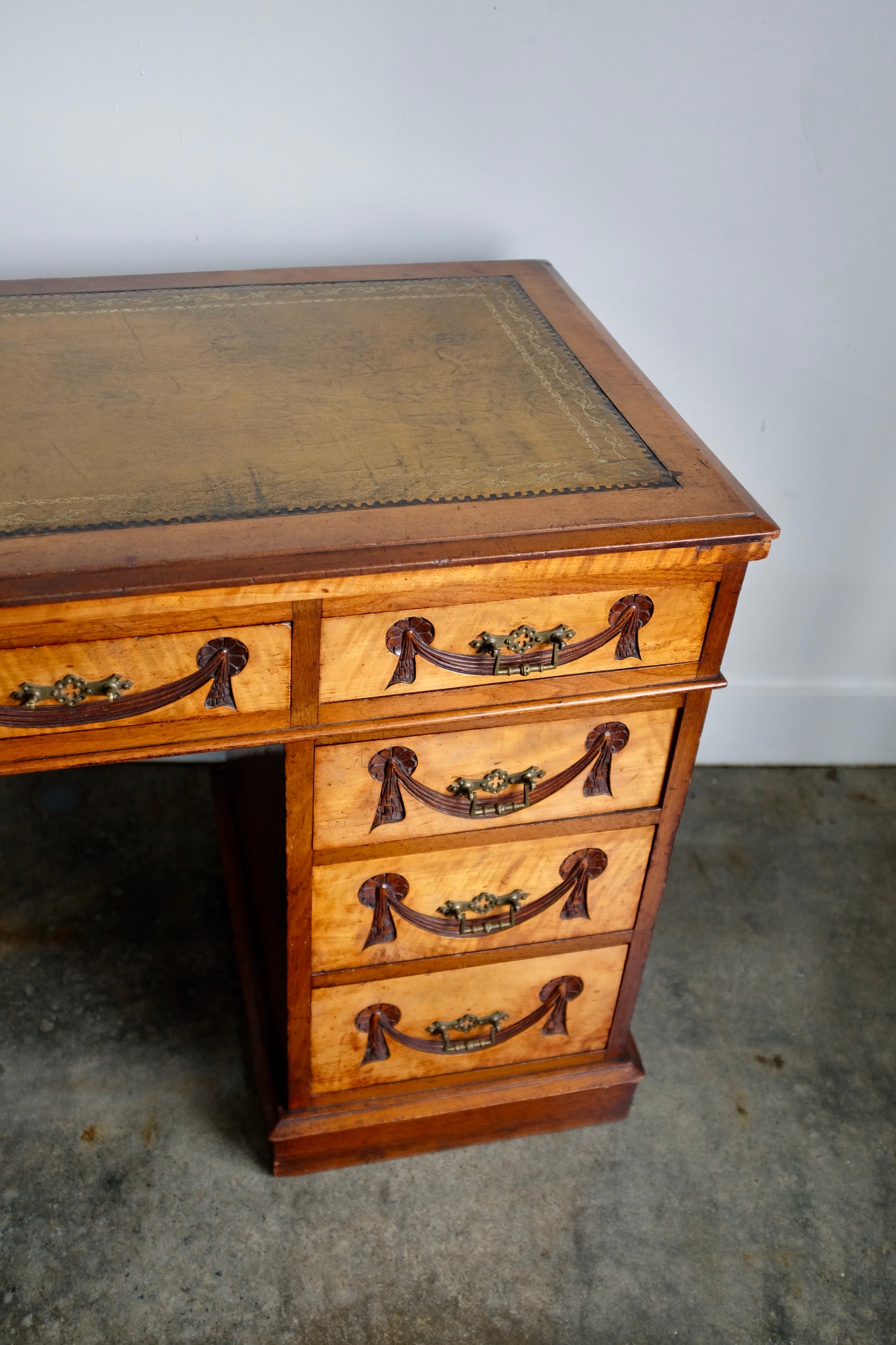 English Double Pedestal Desk