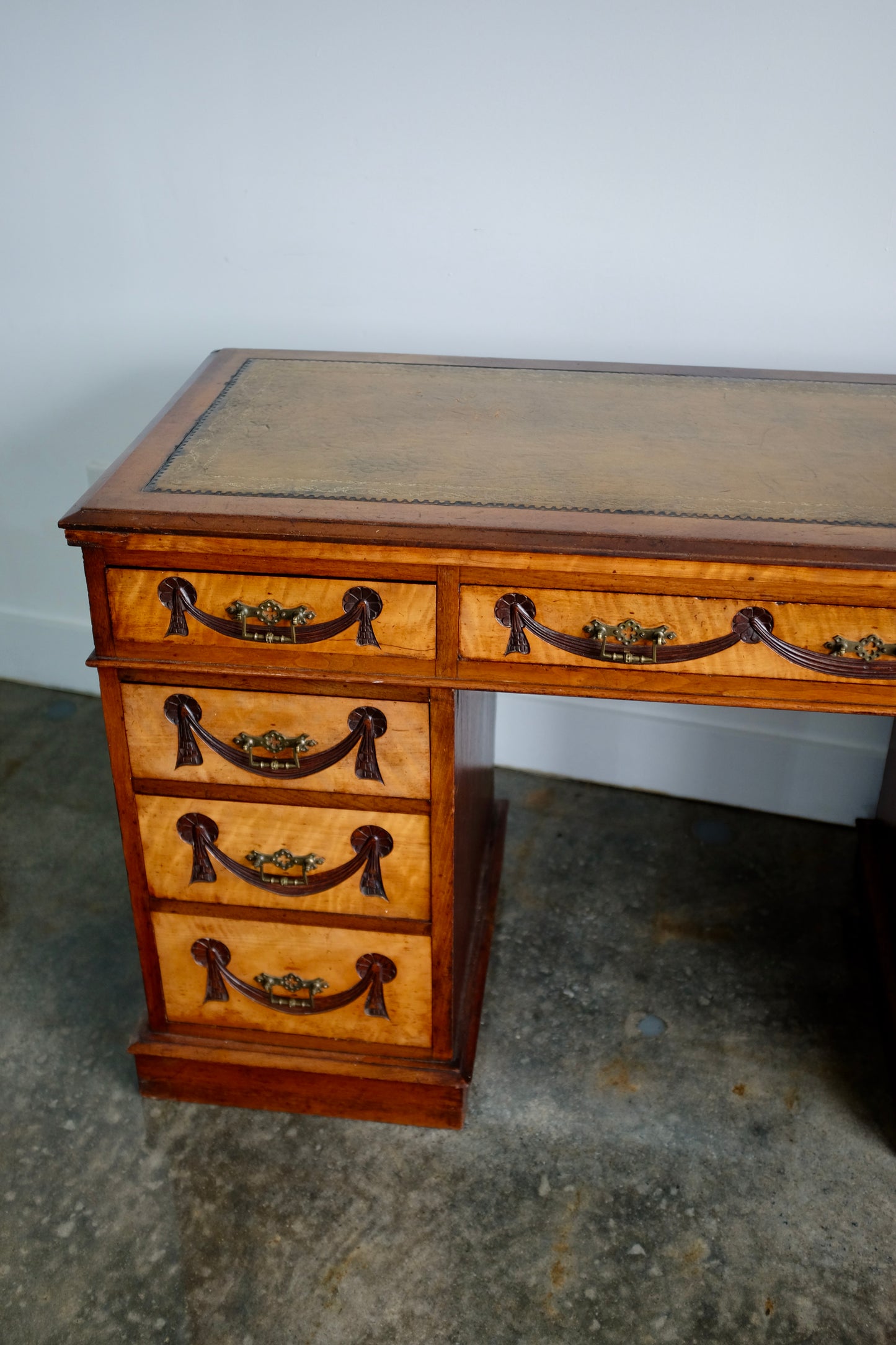 English Double Pedestal Desk