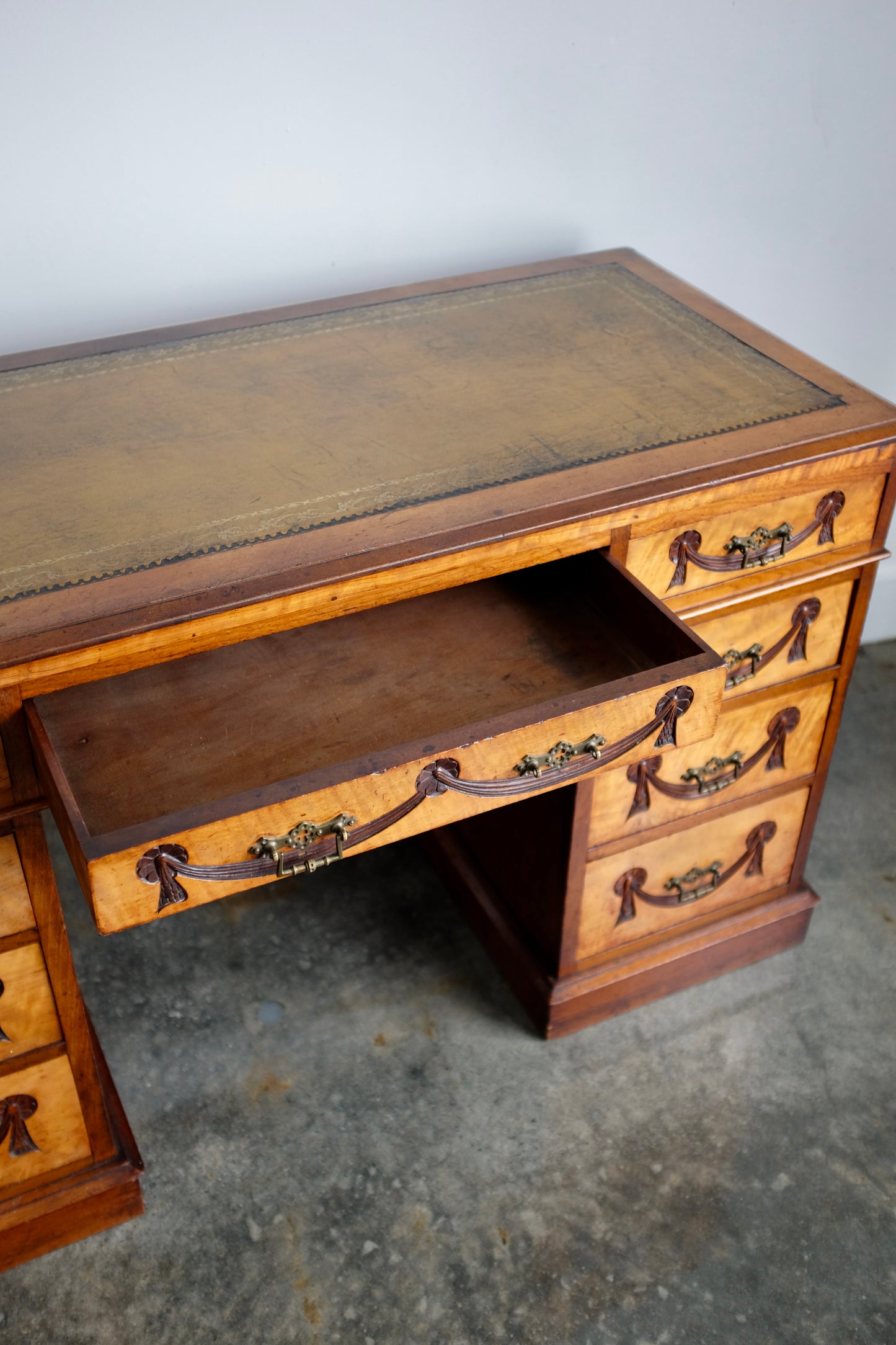 English Double Pedestal Desk
