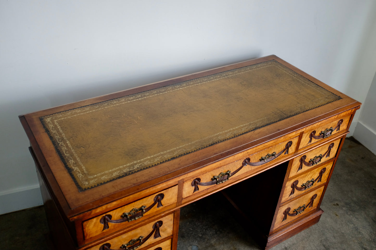 English Double Pedestal Desk
