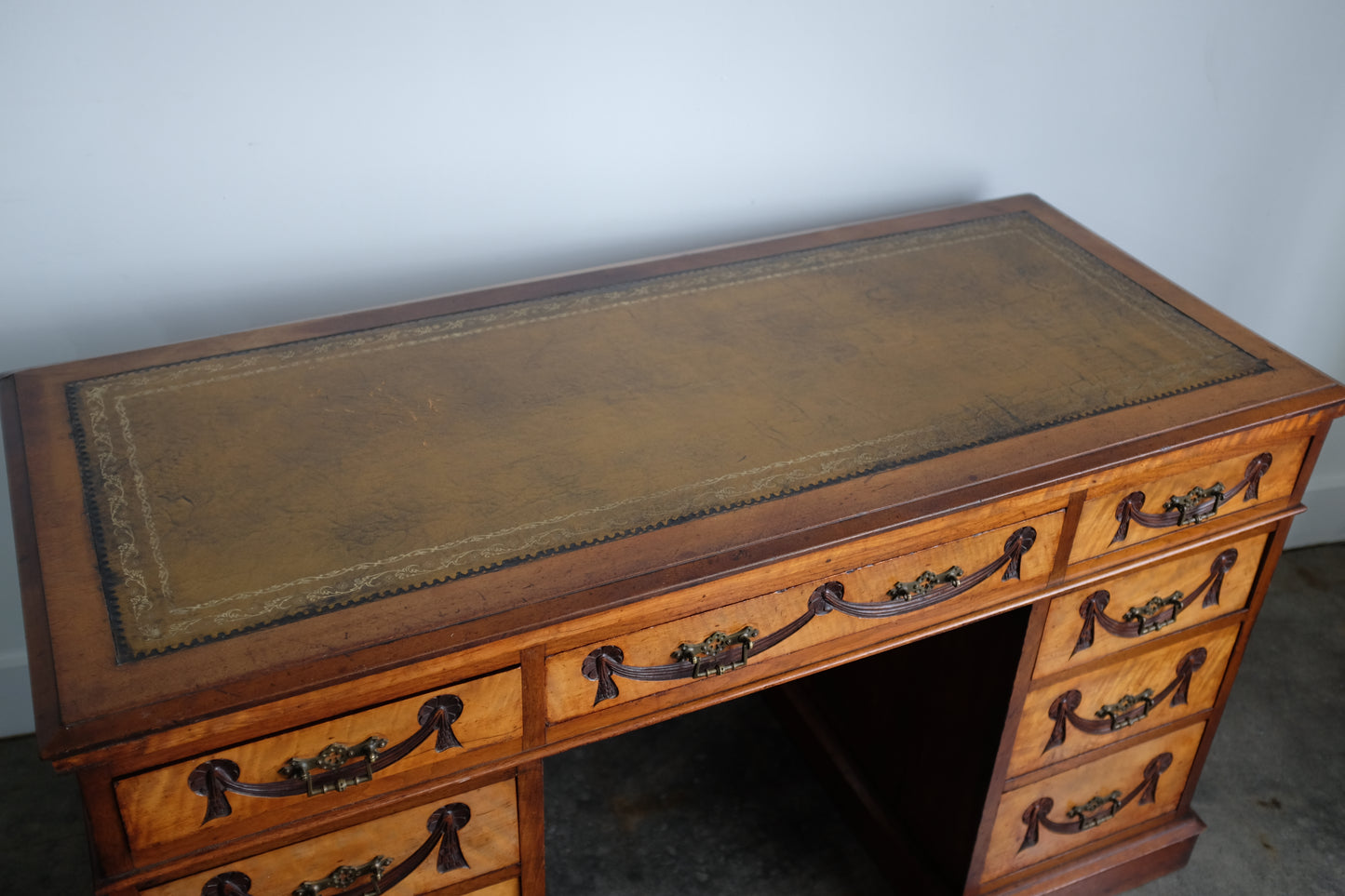 English Double Pedestal Desk