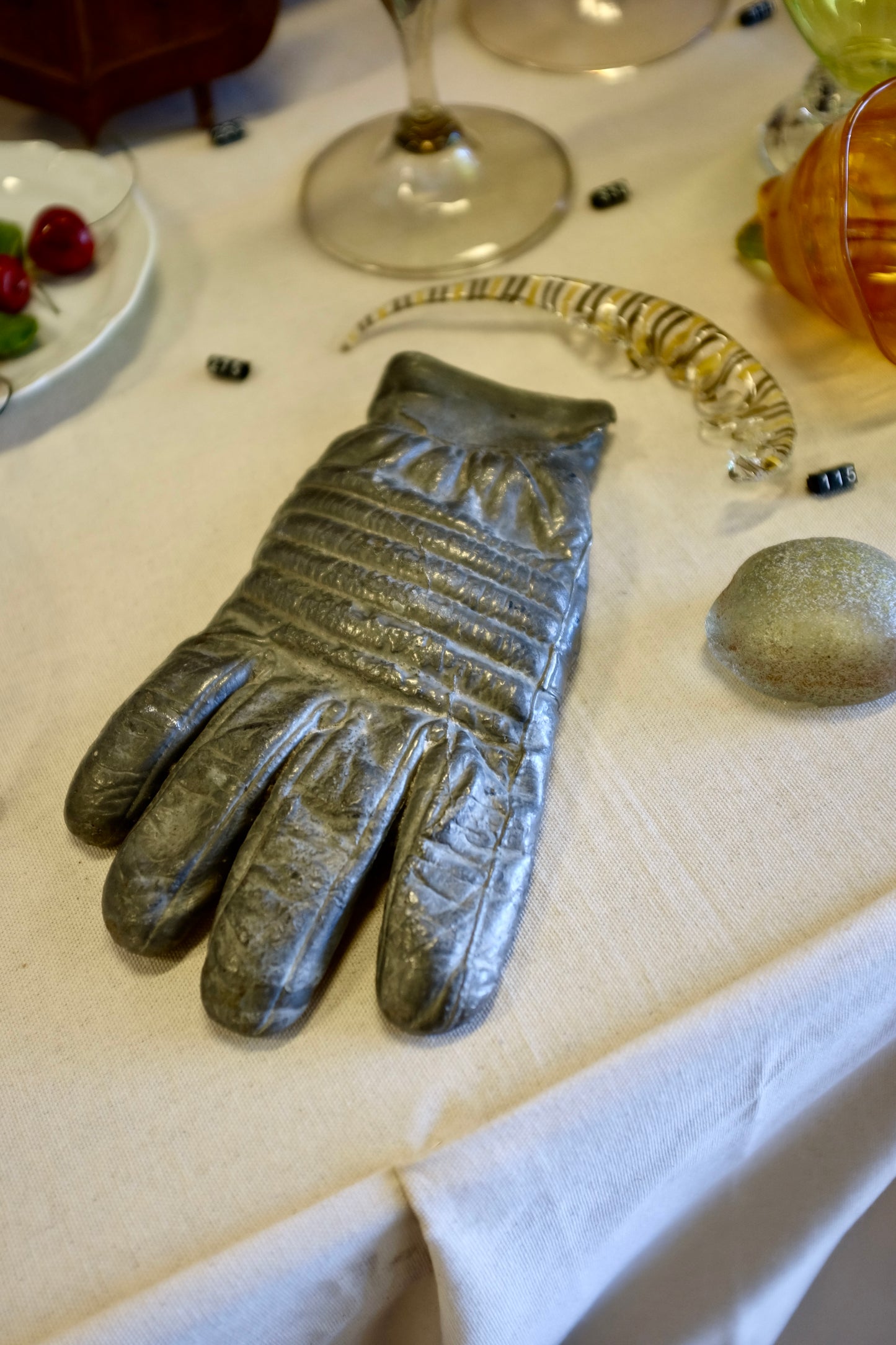 Cast Metal Glove Sculpture